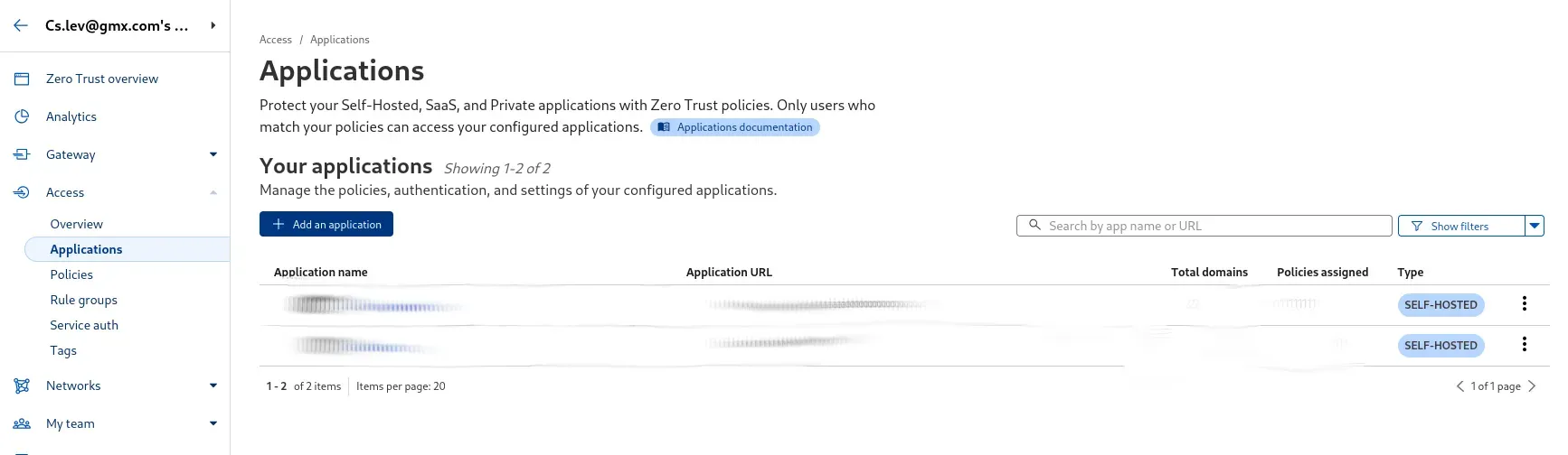 Create a new application