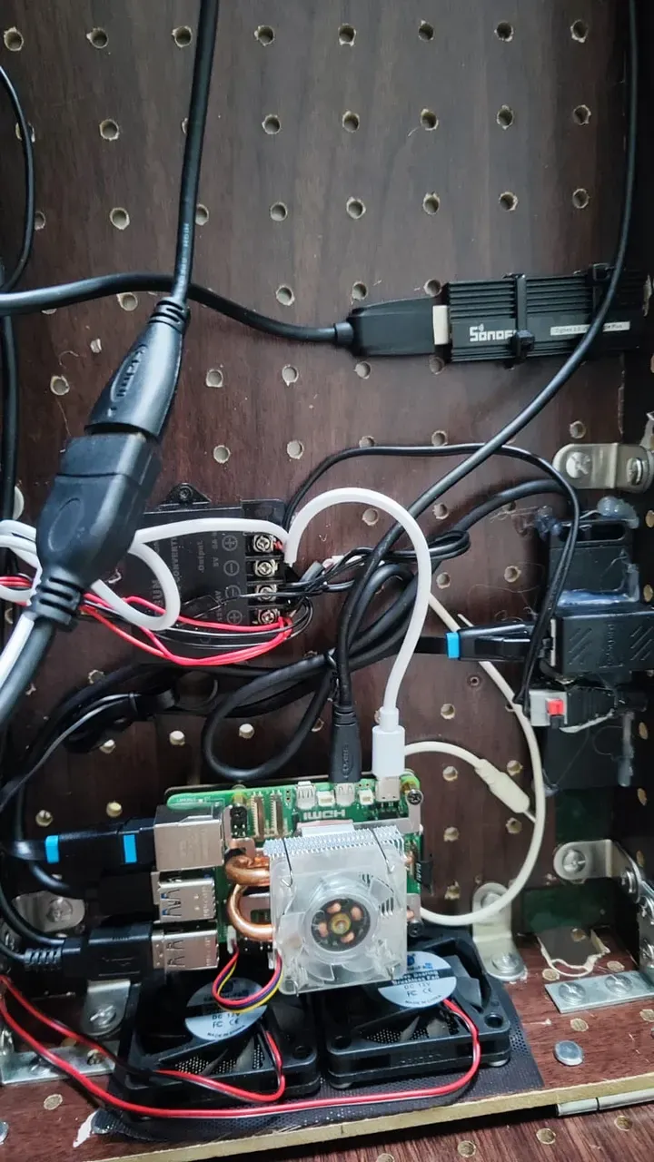 The pi is installed inside with additional fans and extra accessories