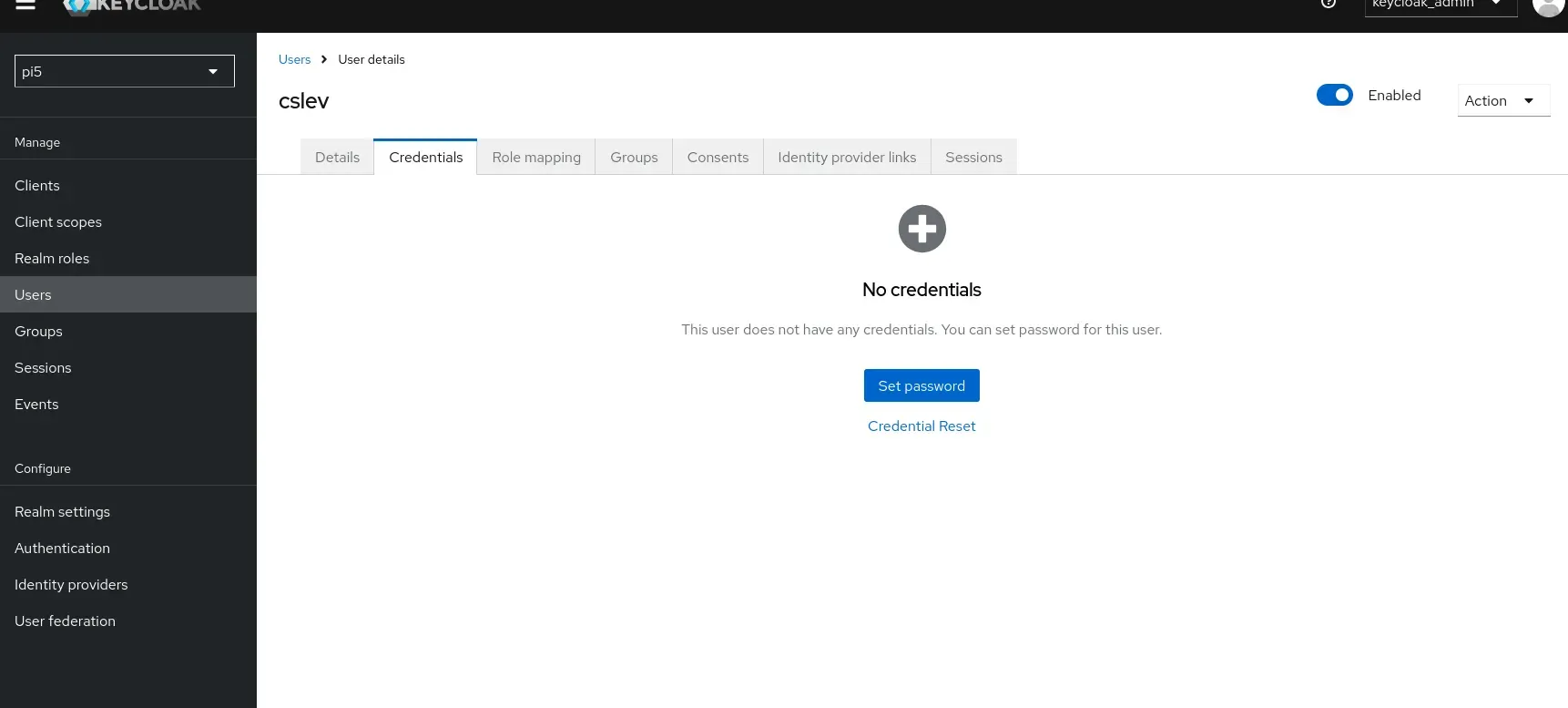 Create a password for our user