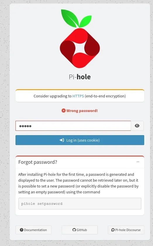 The WEBPASSWORD env variable was not picked up