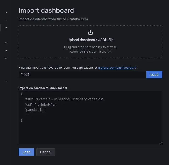Paste the dashboard ID